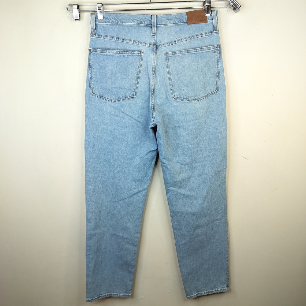 Madewell The Perfect Vintage Straight Jeans 30T Tall Distressed Knee Light Wash - Picture 5 of 12